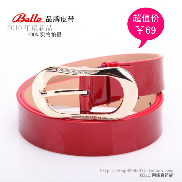 Belle strap ladies genuine leather belt cowhide women's belt diamond decoration