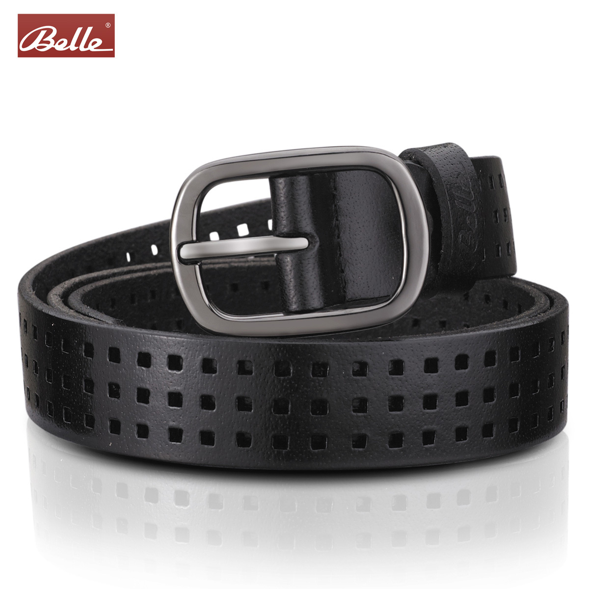 Belle strap ladies genuine leather belt first layer of cowhide women's strap vintage black belt for women