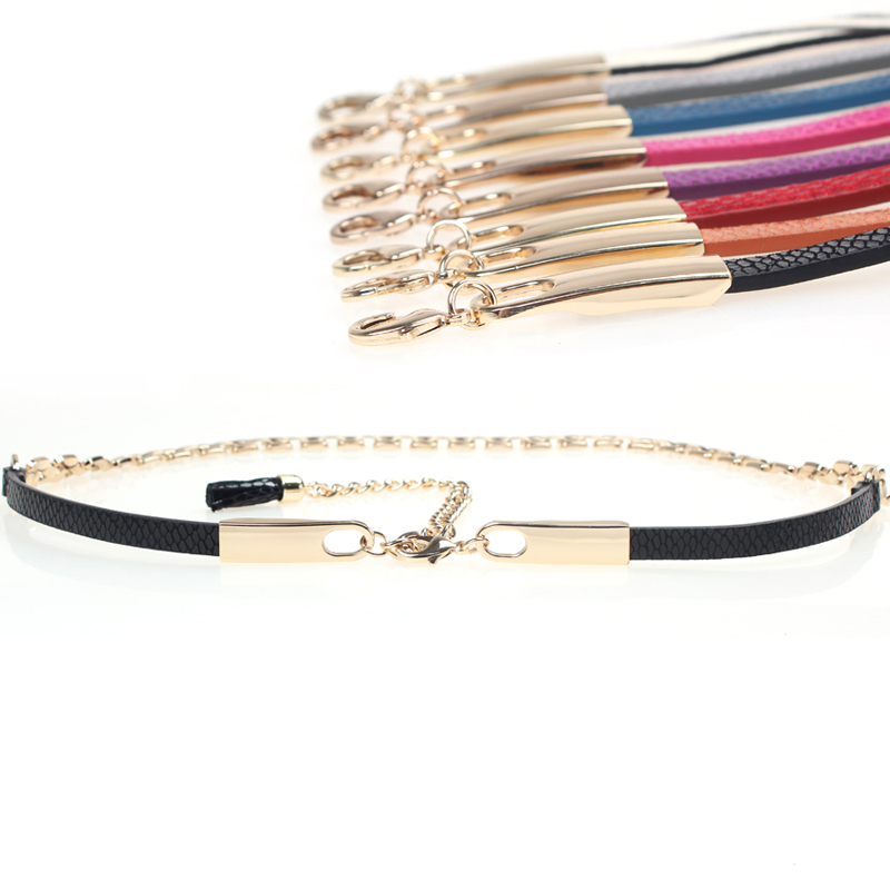 Belly chain female women's belt all-match fashion thin belt genuine leather decoration belt female tassel metal