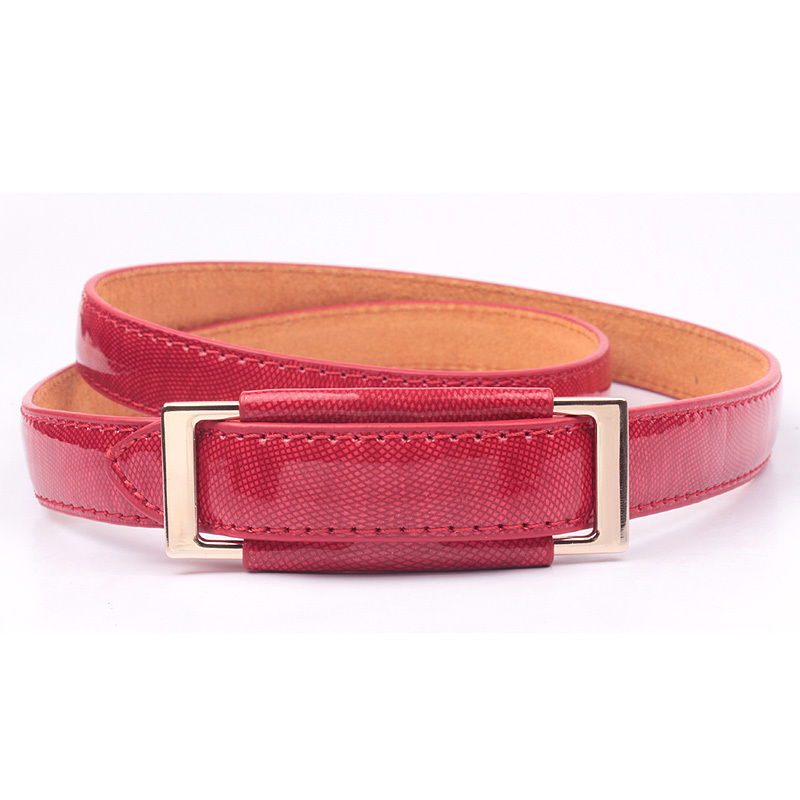 Belt female all-match strap genuine leather belt candy color belt decoration