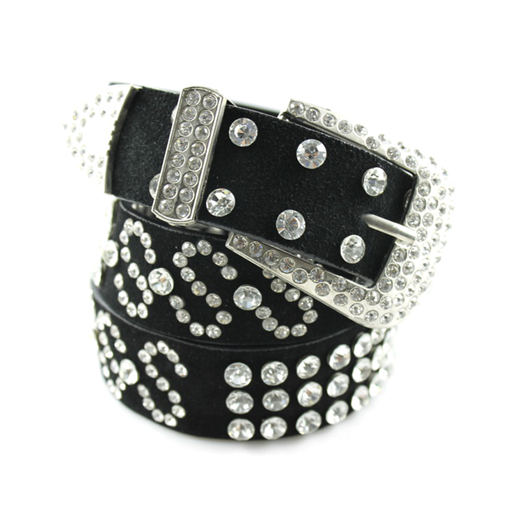 Belt female fashion all-match casual clothing wide strap Women genuine leather velvet rhinestone inlaying belt