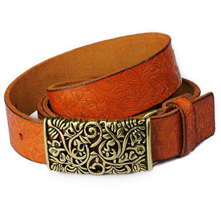 Belt female fashion set women's genuine leather strap casual women's belt cutout buckle leather