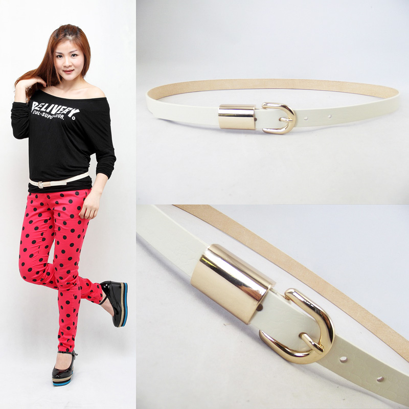 Belt female genuine leather all-match fashion cowhide candy color strap black white new arrival