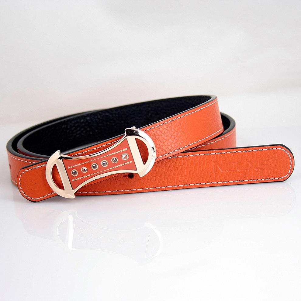 Belt female genuine leather all-match smooth buckle first layer of cowhide Women casual strap