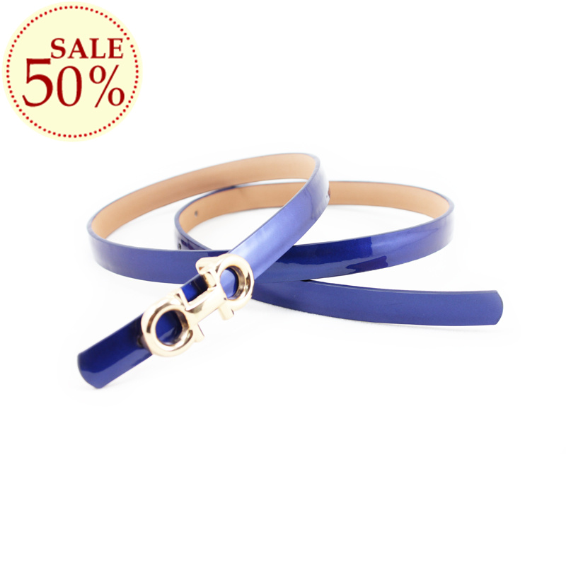 Belt female genuine leather fashion all-match fashion strap japanned leather candy color blue 2013 038 - 1