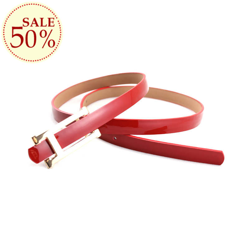 Belt female genuine leather fashion strap japanned leather black and red blue white 2013 038-h buckle