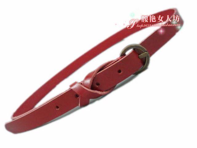 Belt female genuine leather fashion thin belt decoration all-match 0195 chromophous