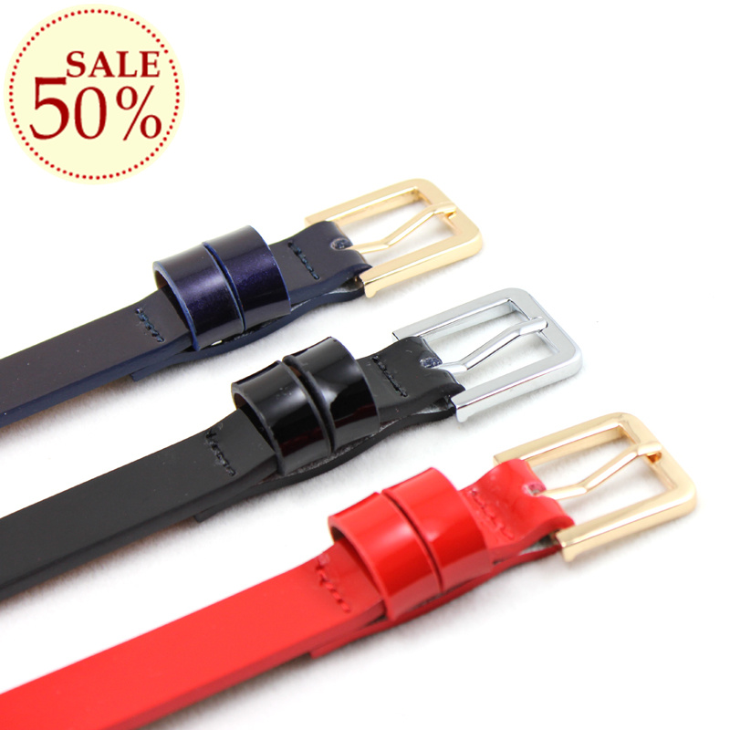 Belt female genuine leather ol fashion all-match japanned leather strap decoration accessories black and red blue 2013