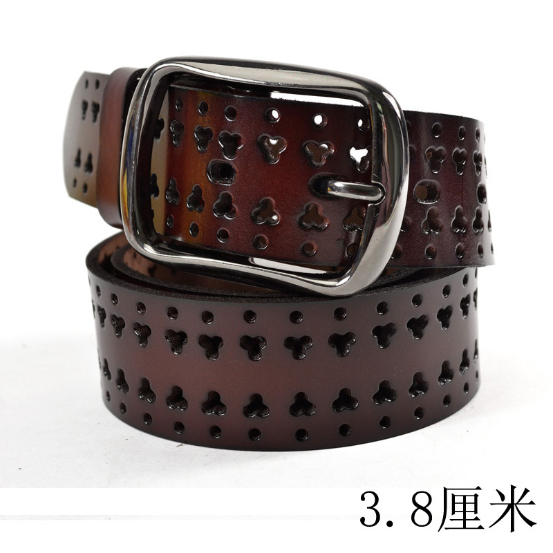 Belt female genuine leather strap Women women's belt female strap cowhide cutout all-match belt wide belt np