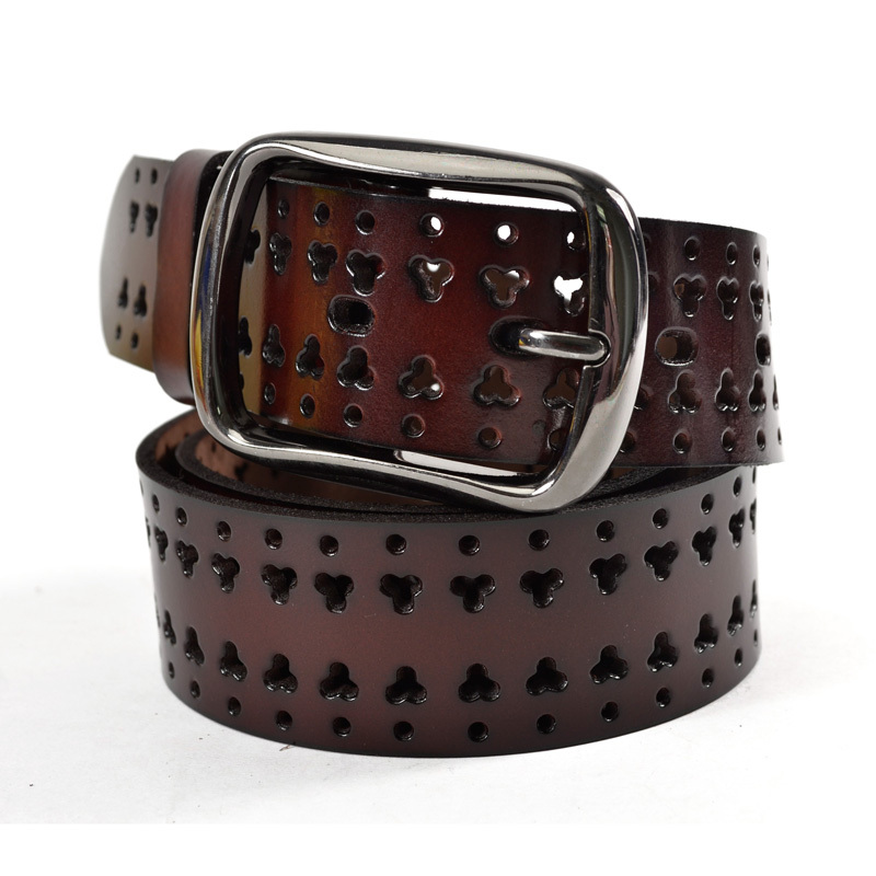 Belt female genuine leather strap Women women's belt women's strap cowhide cutout all-match wide belt waist belt