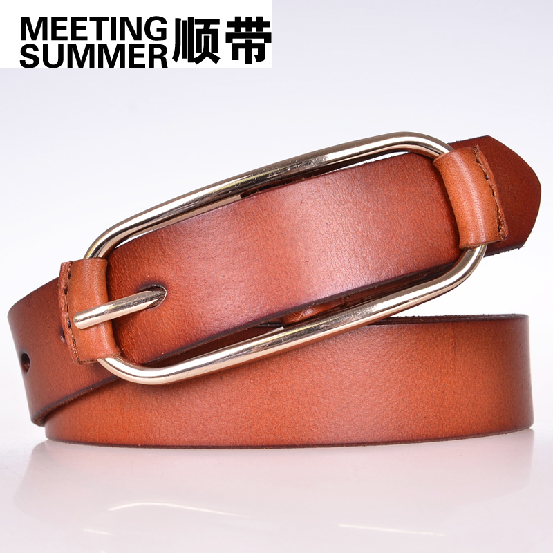 Belt winter women's genuine leather belt casual fashion pin buckle first layer of cowhide strap decoration