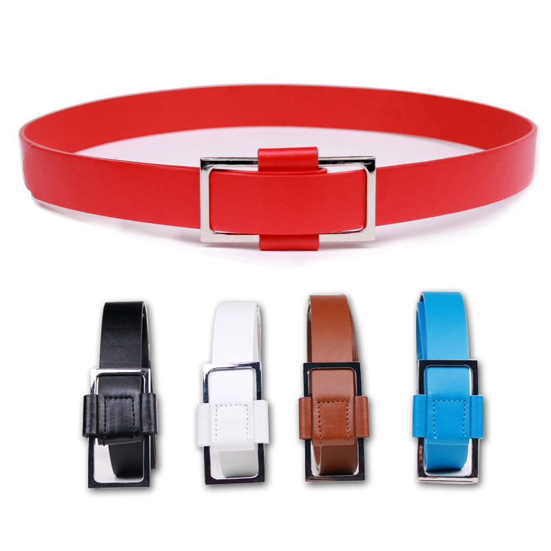 Belt women's strap all-match fashion women's thin belt japanned leather candy color