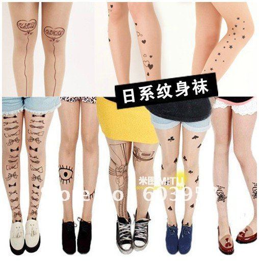 Best Quality catgirl Fashion lady's sexy beigo cartoon leggings pantynose print tatto stockings