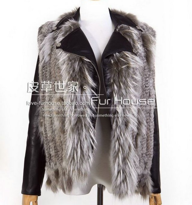 Best quality! from China Leather Market! Genuine! New Arrival women  hare fur long coat+Fashion+Free Shipping!