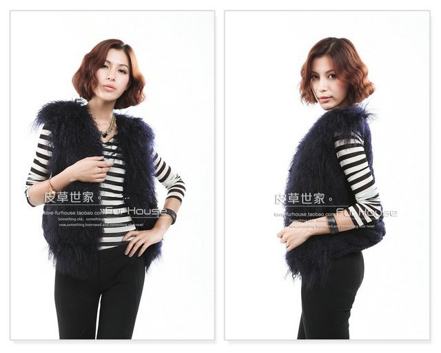 Best quality! from China Leather Market! Genuine! New Arrival women  lamb hair long coat+Fashion+Free Shipping!