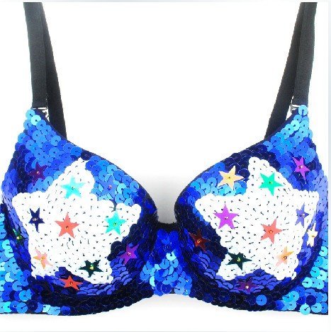 Best Quality New Fashion  Hand Make Star Stud sequin Shiny Bra Punk Disco Dance Bra Free Shipping Wholesale 20pcs/lot