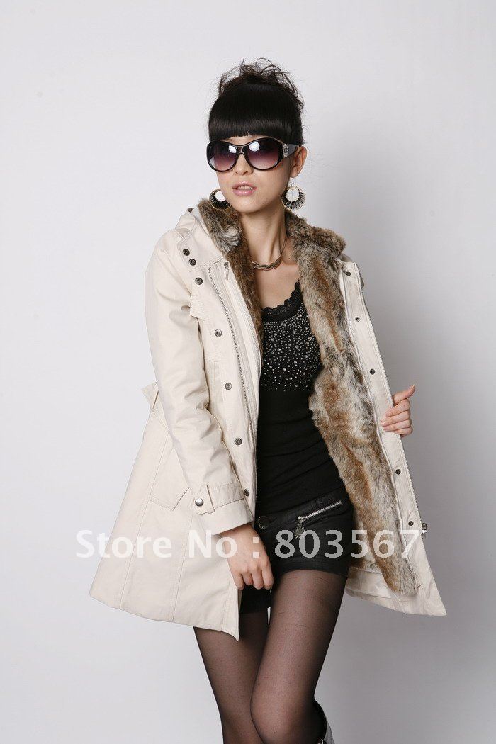 Best sale korea design women's slim fur coats winter warm long down & parkas lady fashion jacket