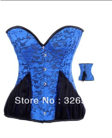 Best Sell Blue Sweetheart Corset with Chiffon Hips-LB4503 Size S M L XL