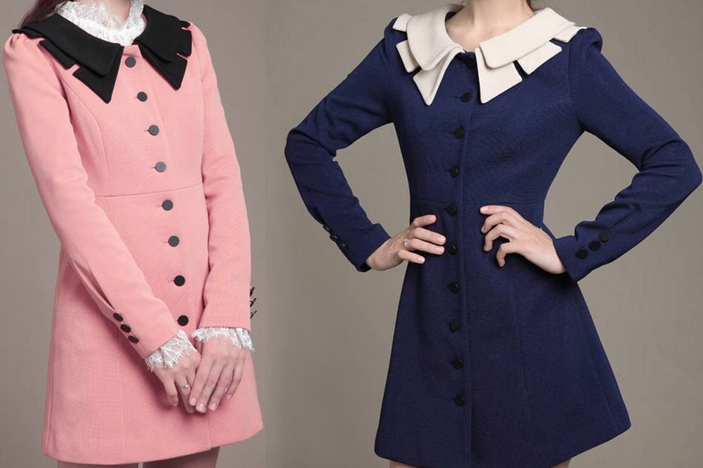 Best-Selling 2013 New Vintage Retro Autumn Women's Dress Trench Coat Outerwear Slim Dark blue Pink Free Shipping Wholesale