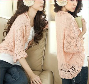 Best Selling Fashion Hollow Sweater Women Shawl Shrug Jacket h203 Free shipping