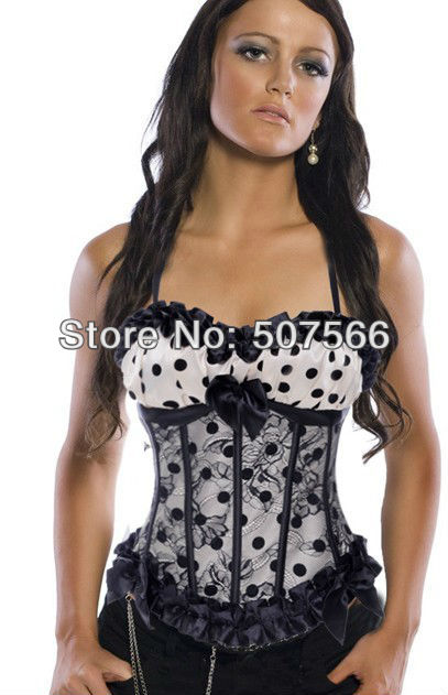 Best Selling Free Shipping High Quality Fashion And New Design  Red/White Color Satin Lingerie/Sexy Corset/Bustier Size S-XXL