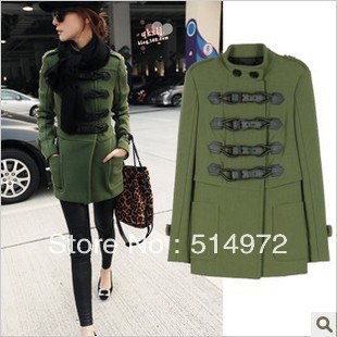 Best Selling!!Unique design Double-breasted wool coat women trench coat lady winter outwear+free shipping