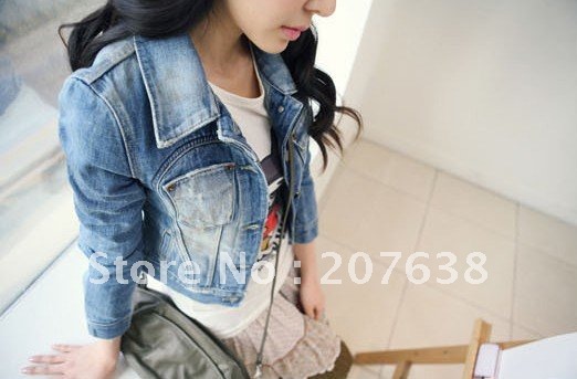 Best Selling!!women's fashion coat women's jean jacket denim outwear+free shipping 1 Piece