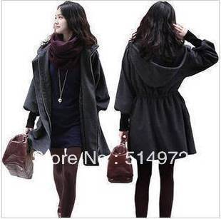 Best Selling!!Women winter Hooded jacket fashion ladies woolen trench coat+free shipping