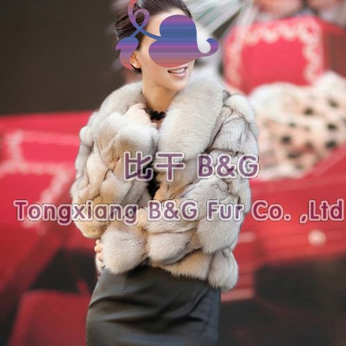 BG11608 2012 Newest 8 Colors Lady Fashion Genuine Fox Fur Coat With Collar Winter Ladies Short Jackets M,L,XL OEM Wholesale