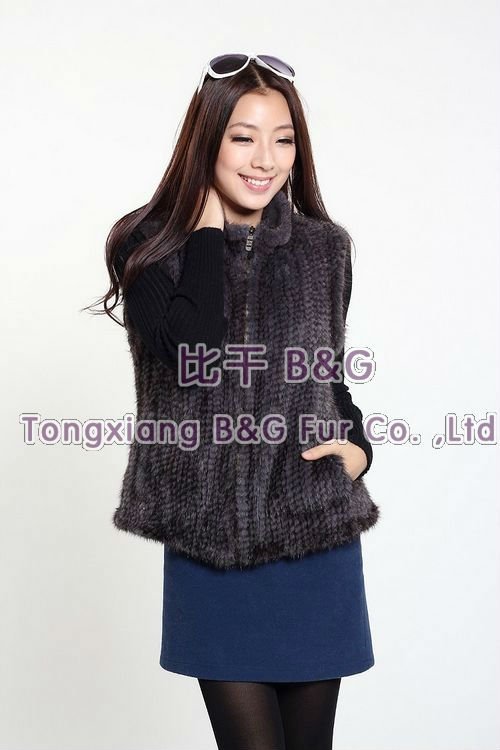 BG8729 New Design 5 Colors Genuine Mink Fur Waistcoat With Zipper Winter Women's Fashionable Vest OEM Wholesale/Retail