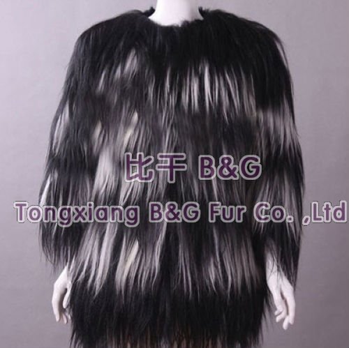 BGSY007 Special 2012 Genuine Goat Fur Clothes With Tassels Woman Winter Warm Garment M,L,XL OEM Wholesale Retail