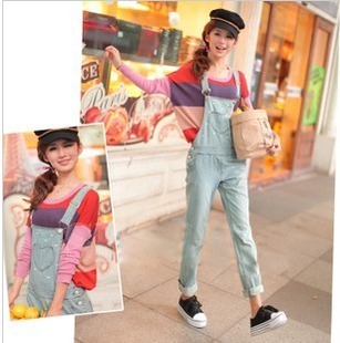 Bib pants female 2012 autumn and winter casual embroidery love loose one piece bib pants jeans