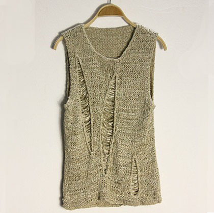 Big 2012 hole cutout straw braid vest woven vest sweater outerwear