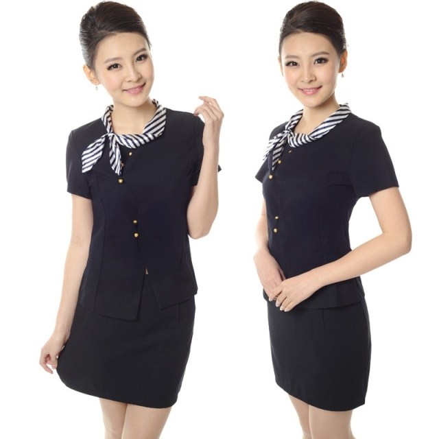 Big 2013 stewardess uniforms work wear short-sleeve work wear set women's skirt summer