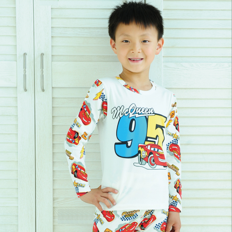 Big children's clothing 100% cotton child underwear set male child baby sleepwear long-sleeve male child lounge sleepwear