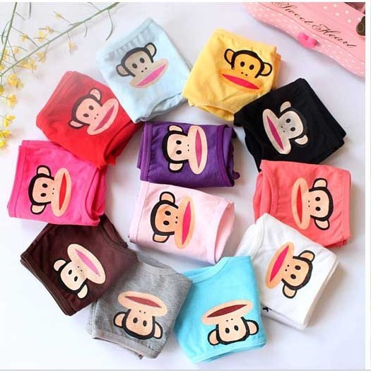 Big mouth cartoon lady's low waist candy color cute cartoon underwear briefs 13 colors  Free shipping