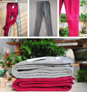 Big soft elastic 100% multi-color cotton thickening belt kneepad women's warm long johns pants thermal pants