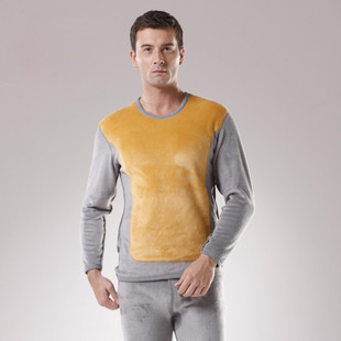 BJR 2011 wool bamboo golden flower thickening thermal underwear male extra thick