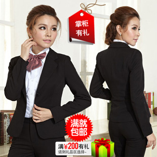 Black and white autumn and winter work wear women's set skirt fashion slim blazer work wear