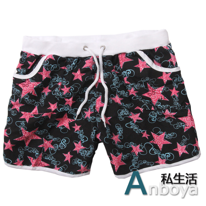 Black five star casual shorts sports shorts at home shorts beach pants at home pajama pants shorts