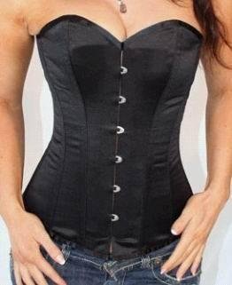 BLACK Gothic Overbust Burlesque Basque Corset G-String