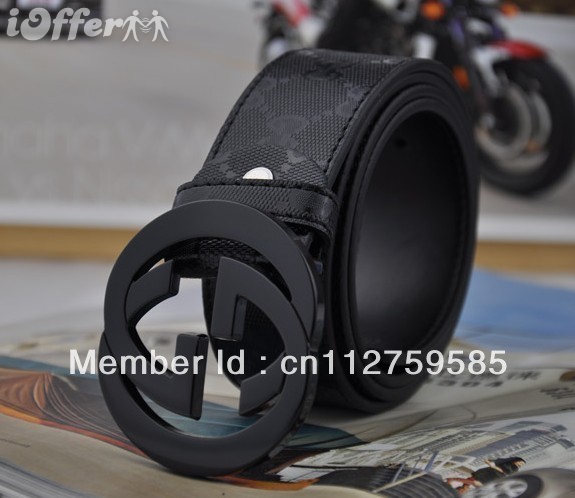 BLACK GRAPHITE BUCKLE GENUINE LEATHER MEN WOMEN BELTS