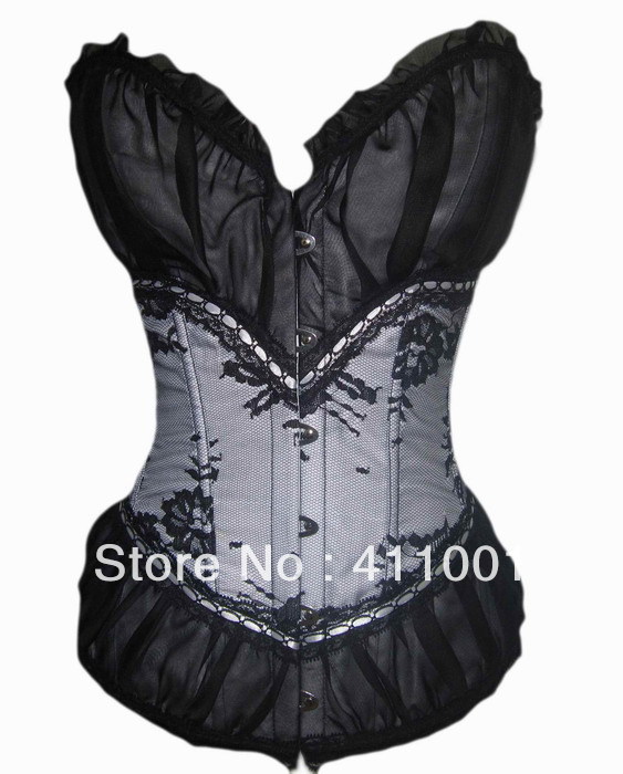 BLACK LACE CORSETS BUSTIERS BODYSHAPER Sexy Lingerie Clubwear Underwear S M L XL XXL