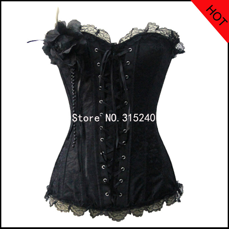 Black lace women corset