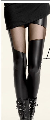 black leather Winter leggings fashion 2012 for women