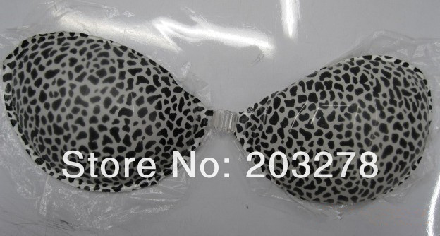 black leopard print  Invisible Self-Adhesive Silicone Breast Bra Pad freebra with gift box drop shipping