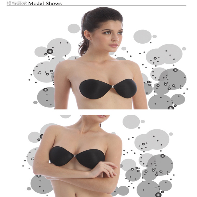 Black Nude Strapless Backless Invisible Self-Adhesive Silicone Breast Bra Pad 4 Cup A B C D Free Shipping