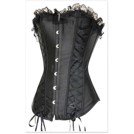 Black overbust corset with bra - qm1012a