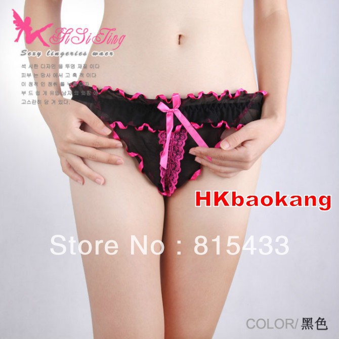 Black Pink Hot Sexy Flower Panties Underwear Lace