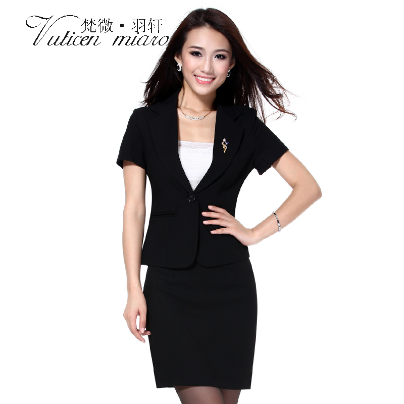 Black professional set short-sleeve formal women's summer work wear fashion Women skirt